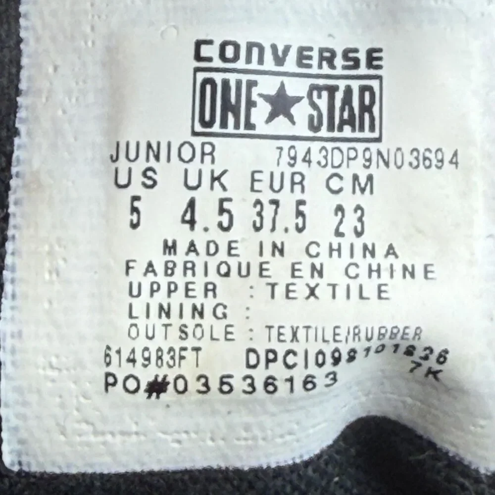 Converse One Star Junior Shoes Boys Size 5 Black Flame Canvas Slip On Sneakers